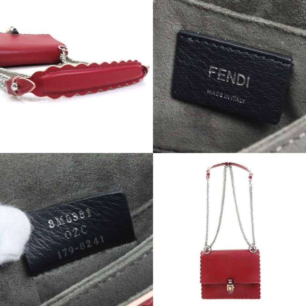 FENDI Red Leather Shoulder Bag - Picture 5 of 5